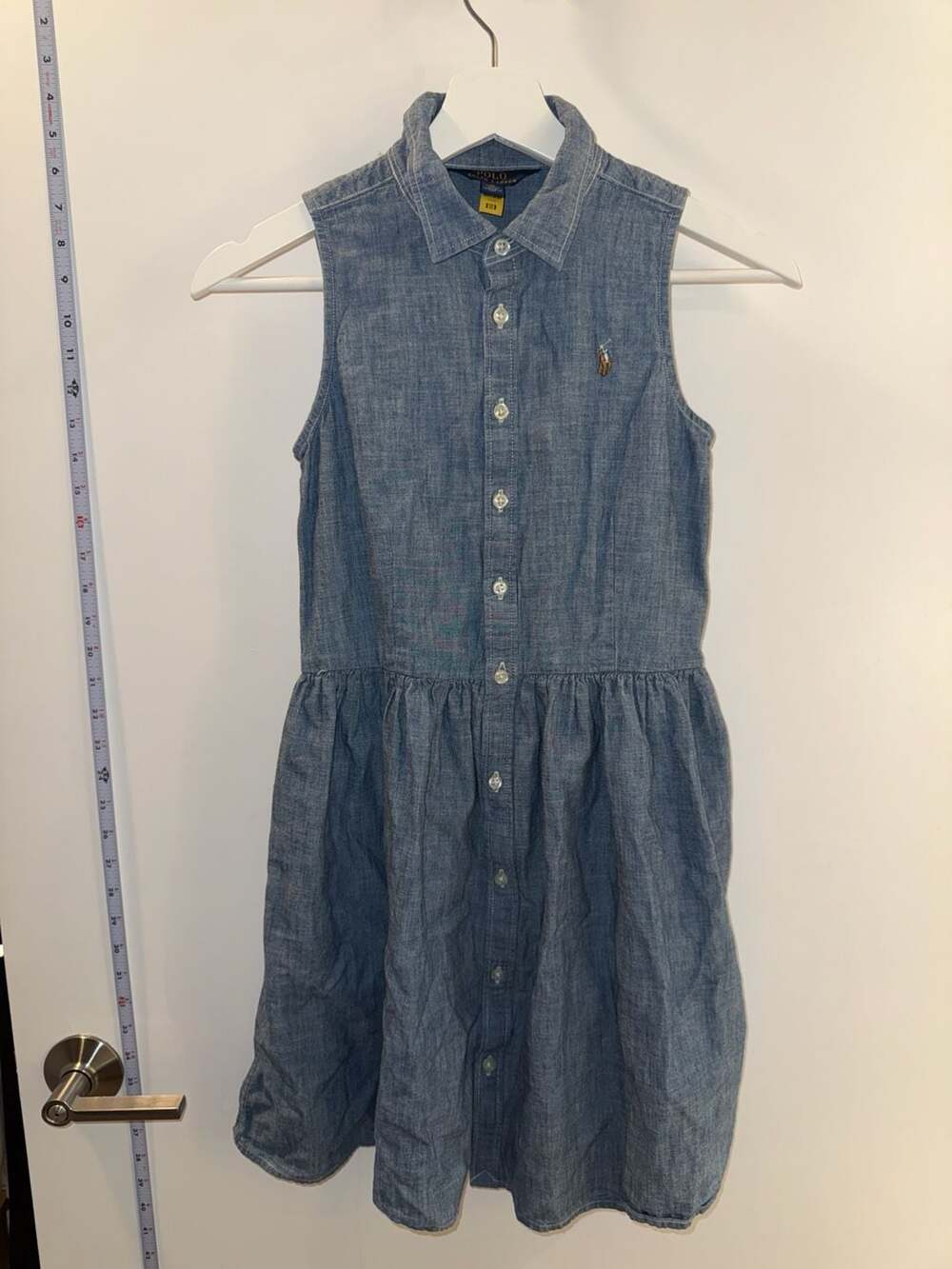 Polo Ralph Lauren Girls Sleeveless Chambray Button-Down Dress